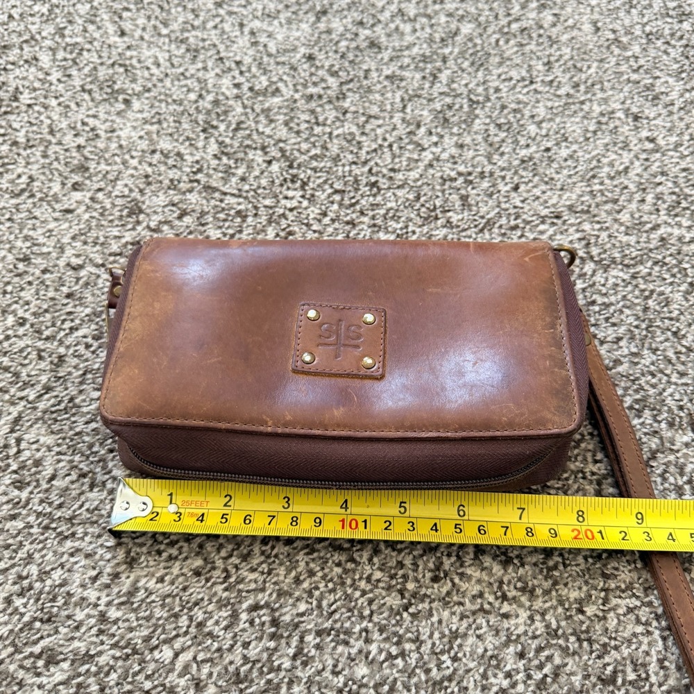 STS Women's Brown Organizer Clutch Wallet Credit Card Slots Zip Coin Pocket - Picture 3 of 13